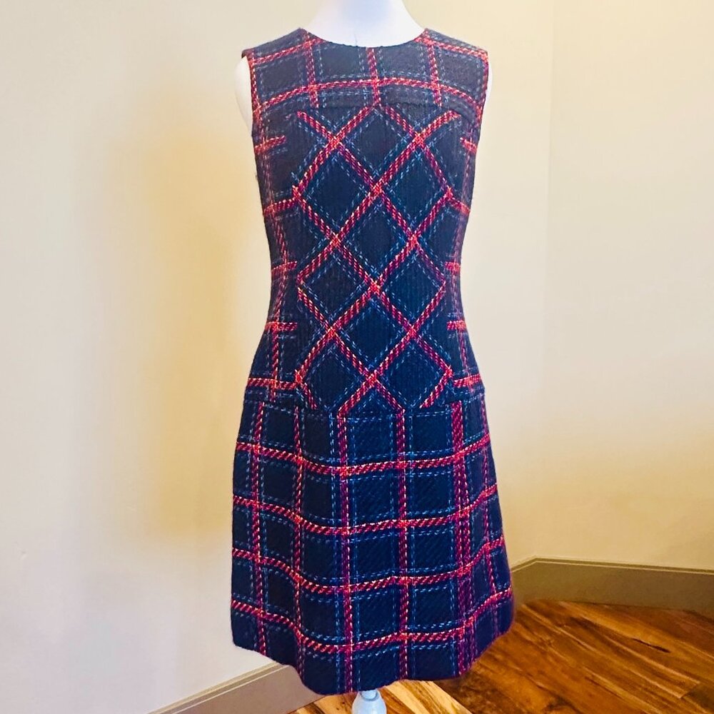 SHOSHANNA PLAID TWEED DRESS SIZE 6